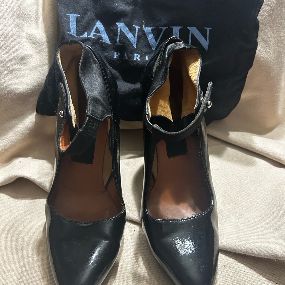 Lanvin Black Patent Leather Heels
